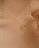 Halsband i stål med 18k guld med röd Cubic Zirconia