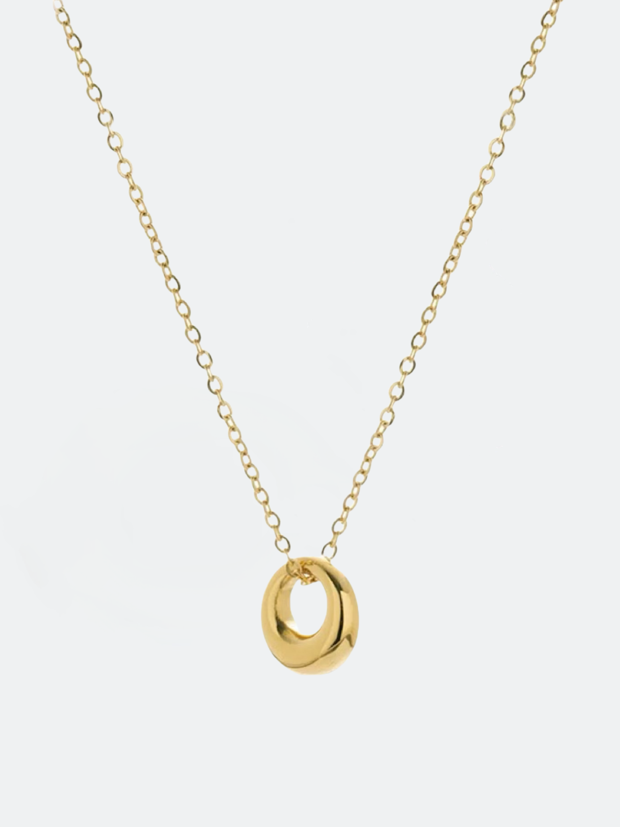 Halsband i stål med 18k guld med ringa