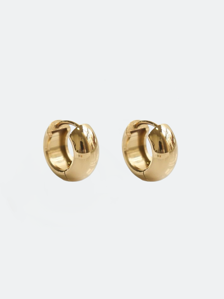 Chunky hoops i stål med 18k guld
