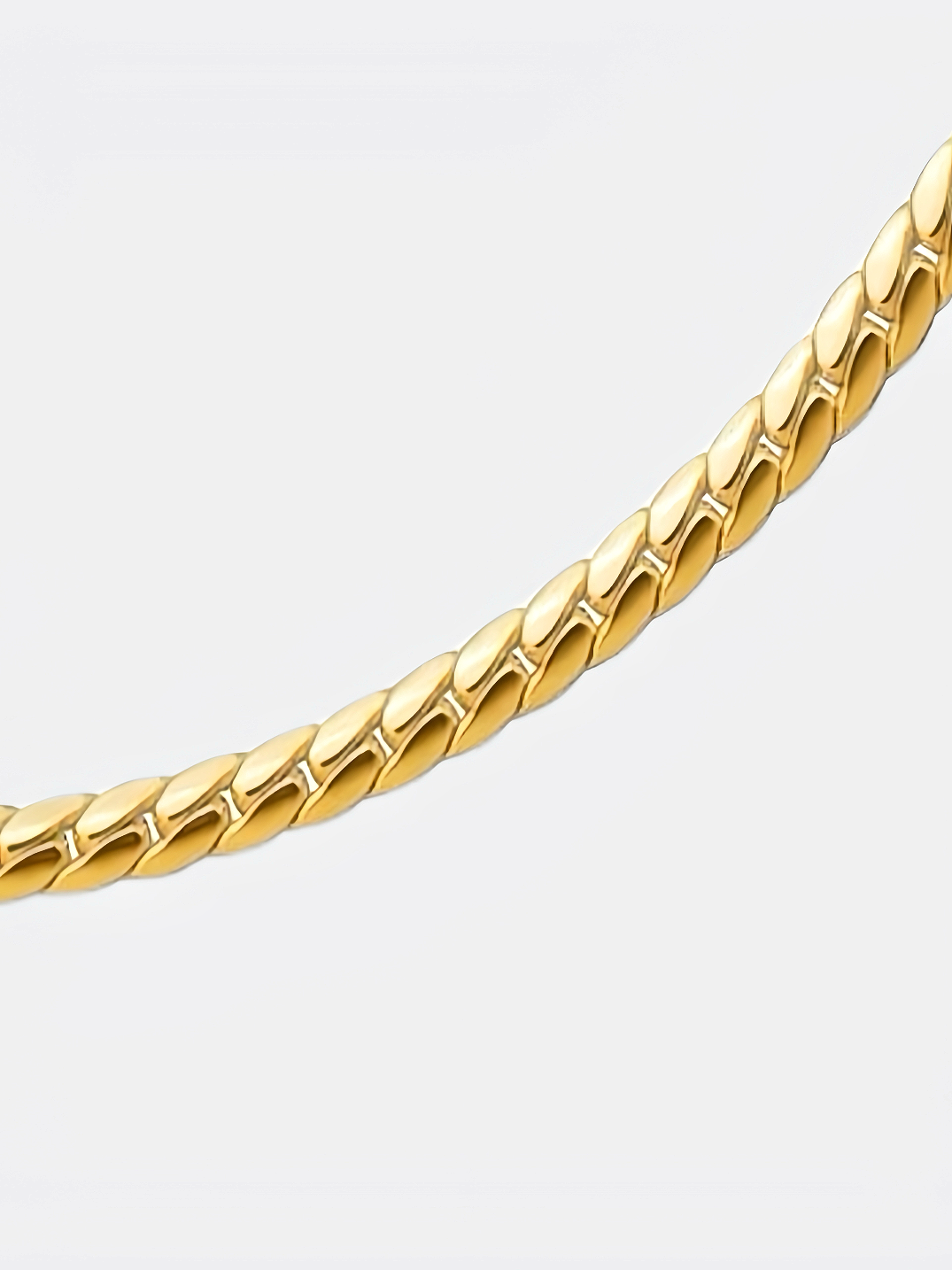 UNISEX Halsband i stål med 18k guld med ormkedja 50cm