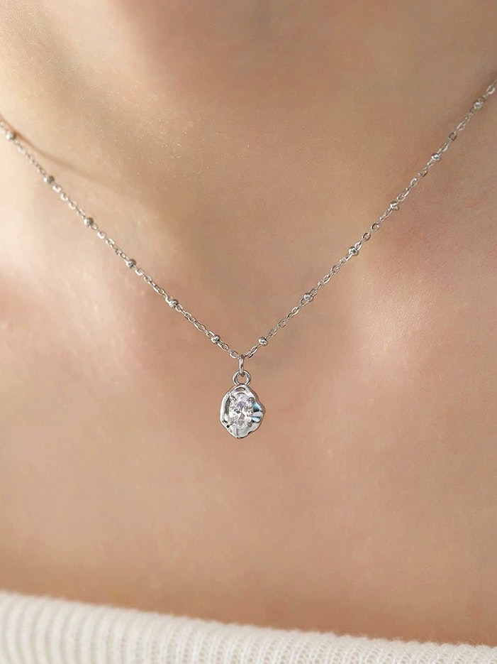 Halsband i stål med Cubic Zirconia