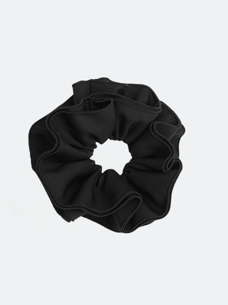 Stor svart scrunchie med volang