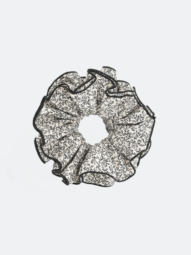 Stor scrunchie med blommönster
