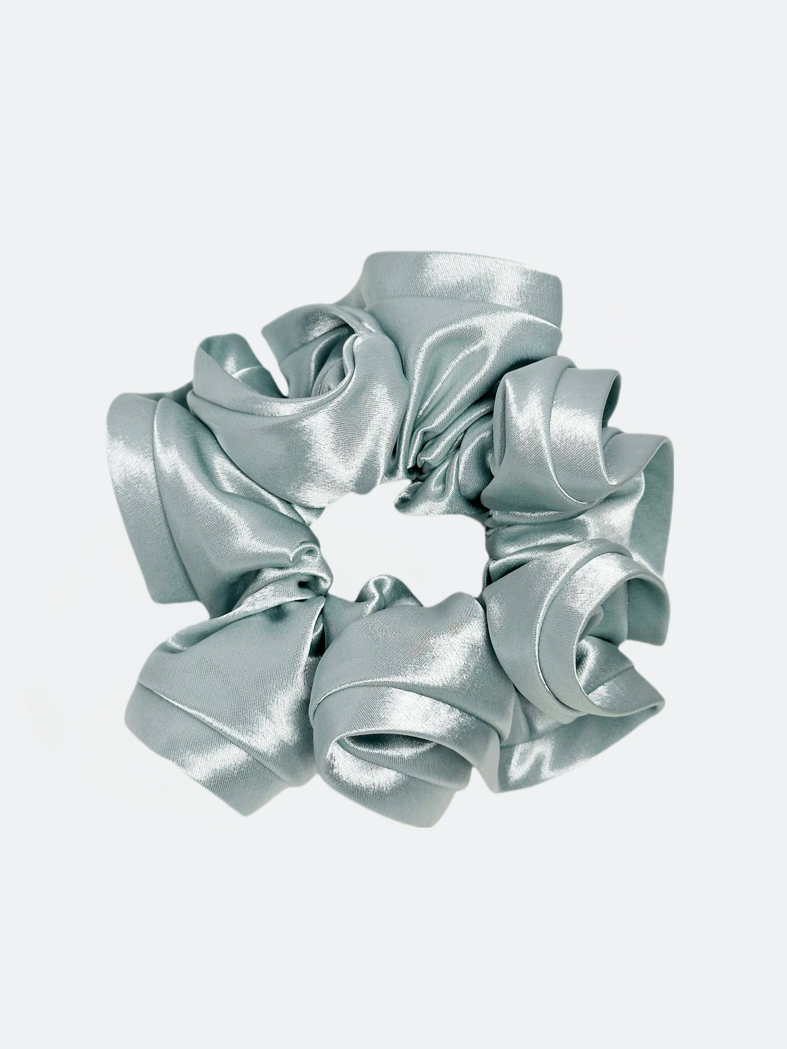 Stor pärlblå scrunchie