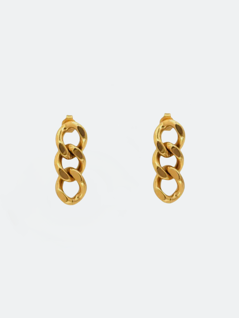 Studs i stål med 18K guld med kedja