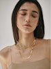 Halsband i stål med 18k guld med ormkedja