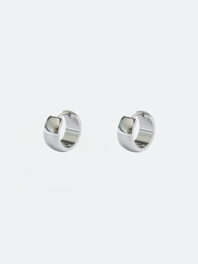 Små hoops i stål med bred design
