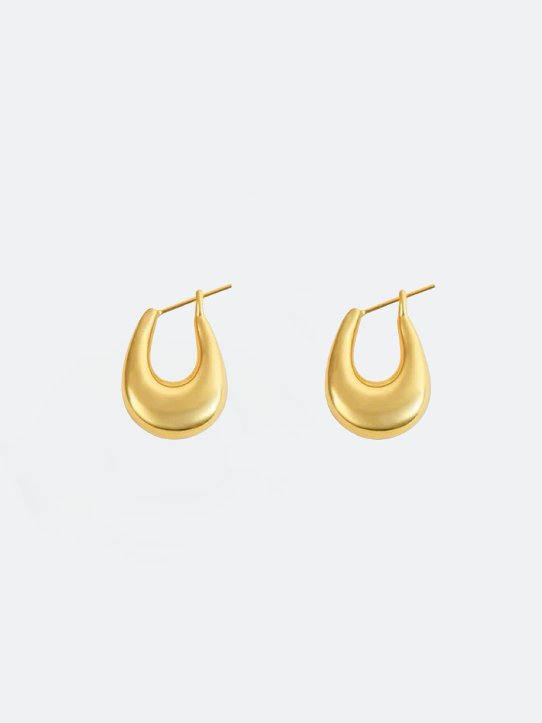 Små guldfärgade hoops i chunky design