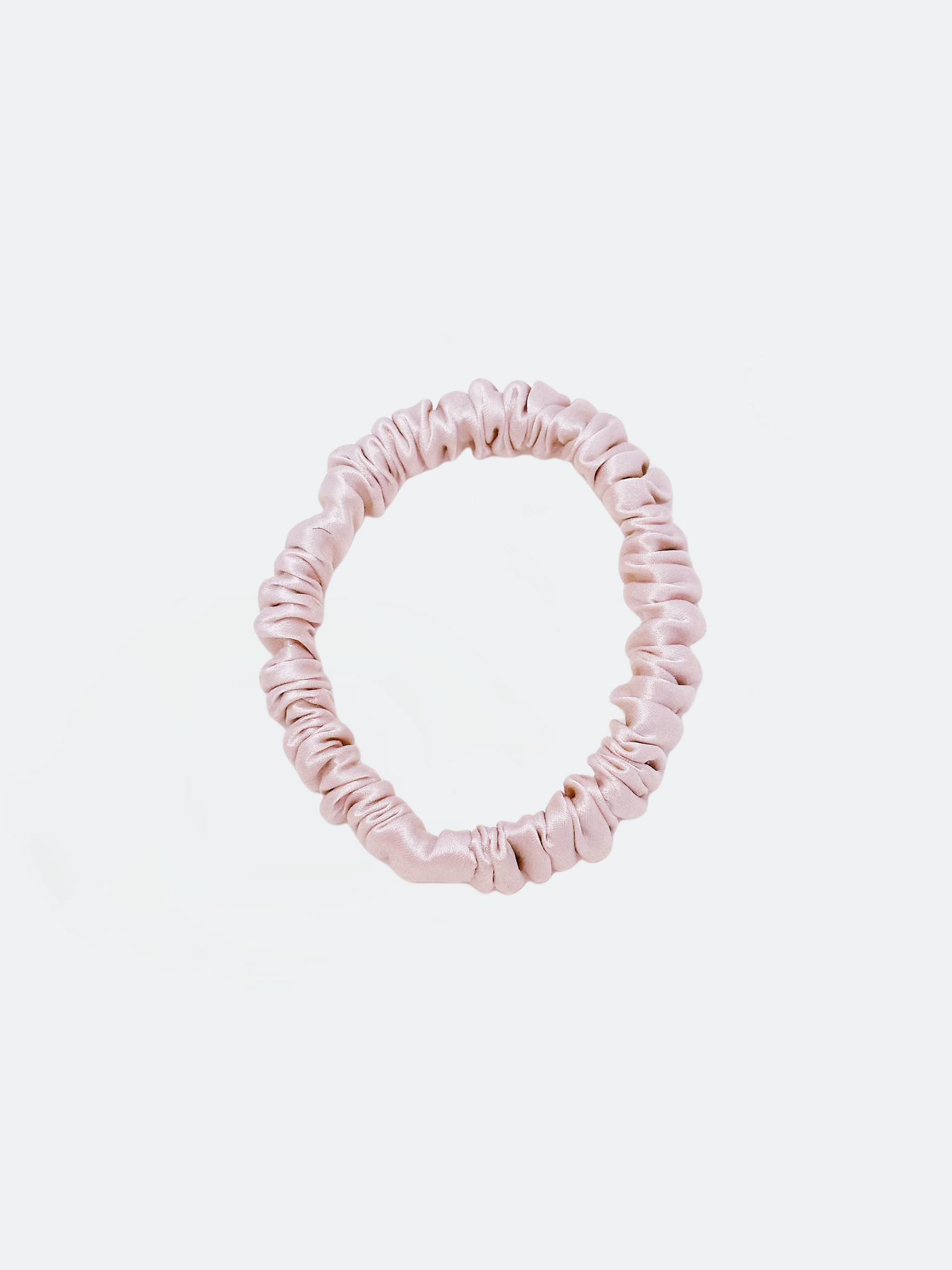 Mulberry Silk Skinny Scrunchies , Ljusrosa 1 cm