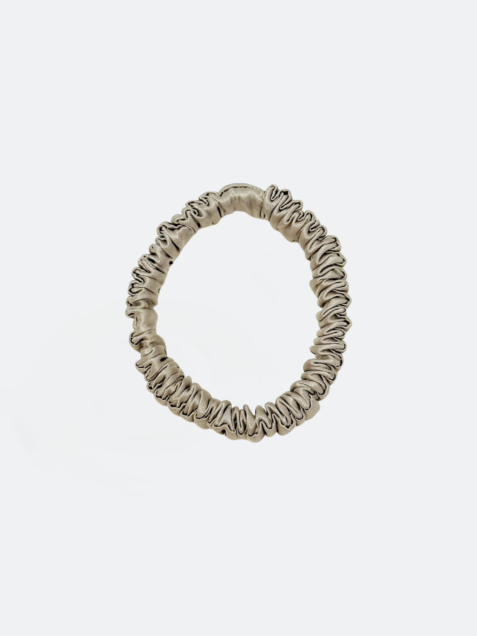 Mulberry Silk Skinny Scrunchies , Grå 1 cm