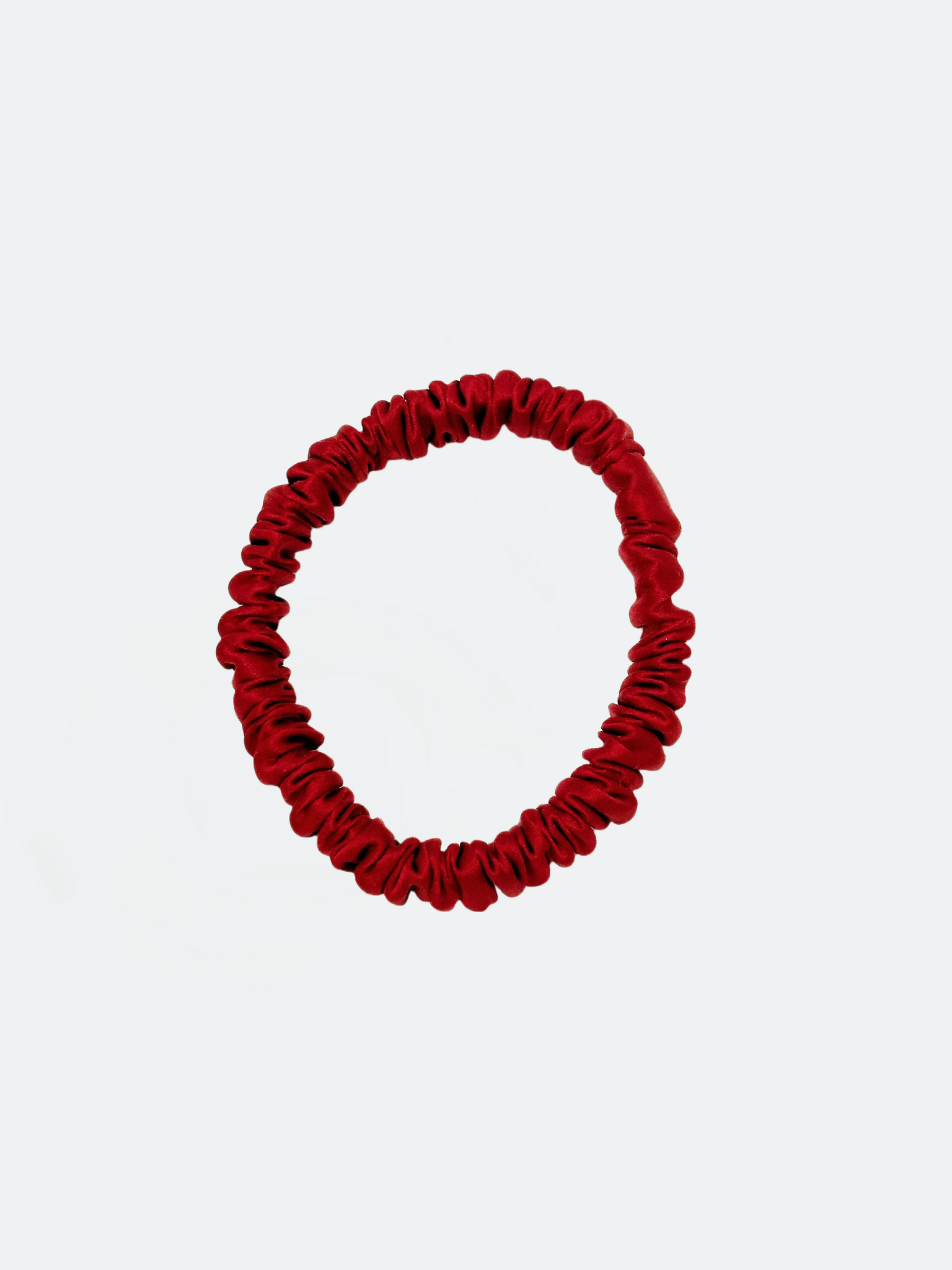Mulberry Silk Skinny Scrunchies , Röd 1 cm