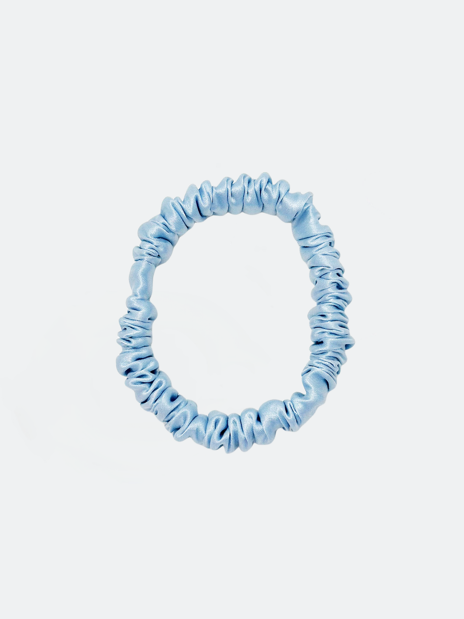 Mulberry Silk Skinny Scrunchies , Himmelsblå 1 cm