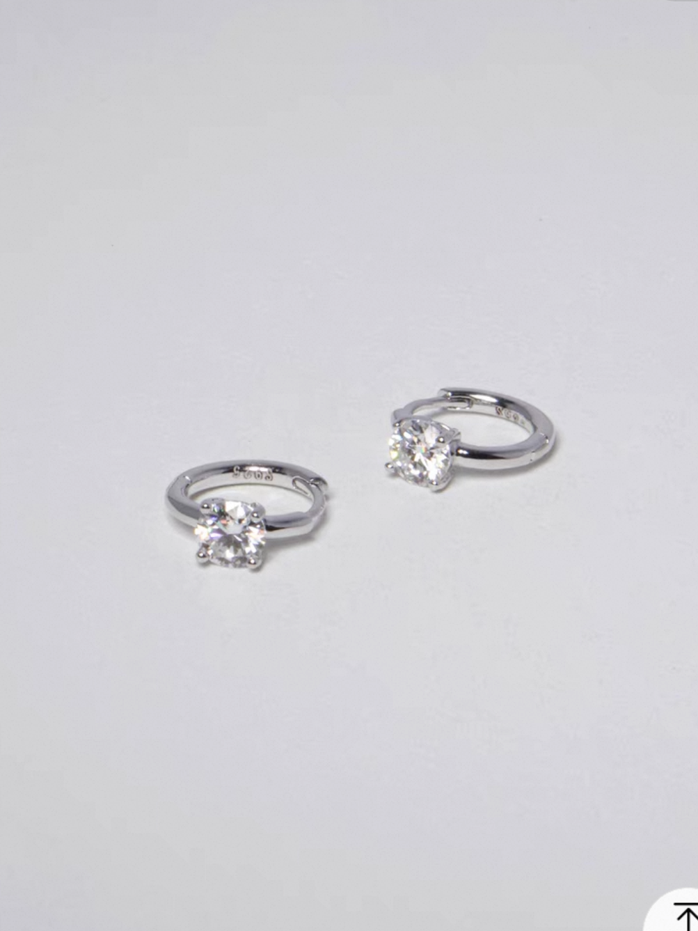 Mini hopos i äkta silver med rund Cubic Zirconia