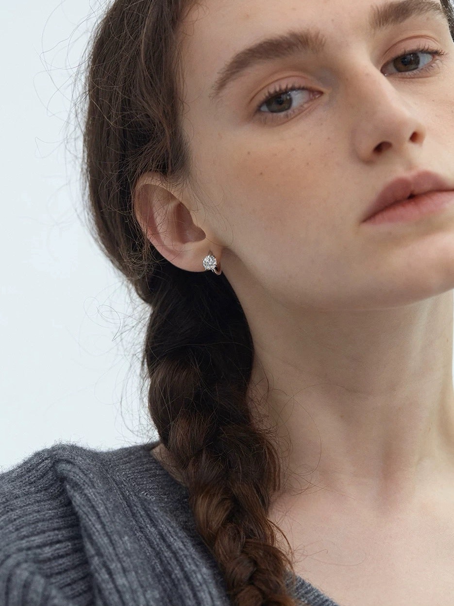 Mini hopos i äkta silver med rund Cubic Zirconia