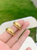 Räfflade hoops i stål med 18k guld