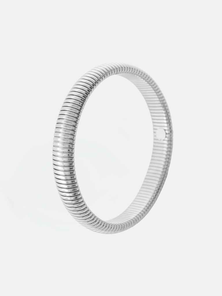 Bangle i stål med räfflade