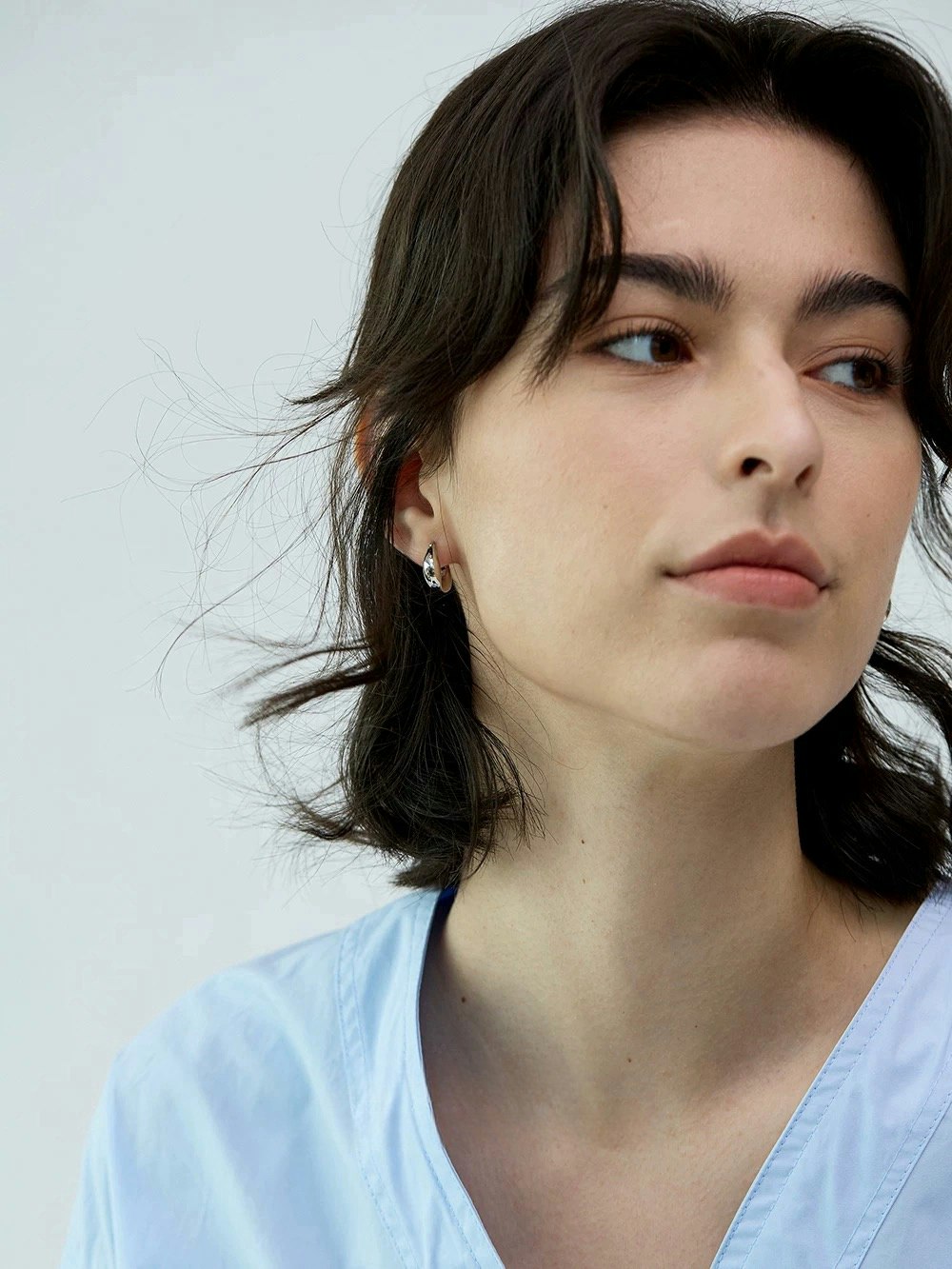 Små chunky hoops med 925 Silvernål