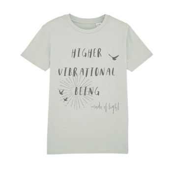 Ekologisk t-shirt 'Higher Vibrational Being' i opaline