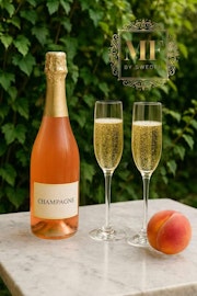 Champagne & Persika Doftljus – Lyxigt Svenskt Sojavaxljus med Frisk och Fruktig Doft