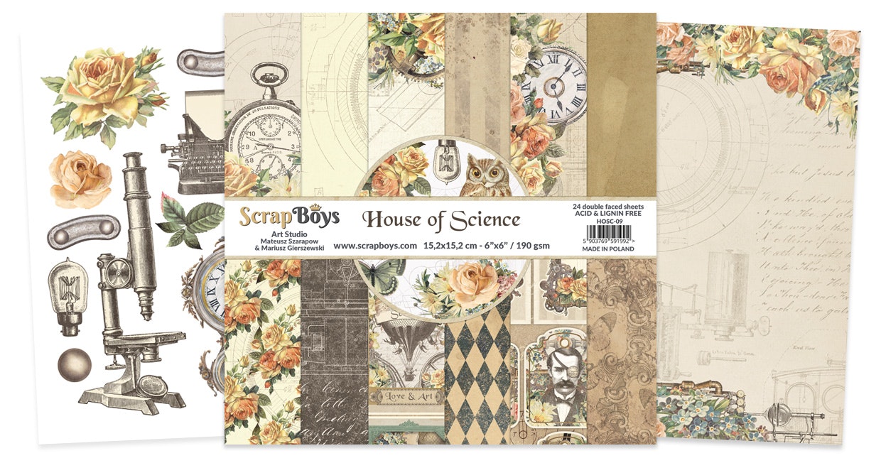 ScrapBoys House of Science 6x6" Pappersblock