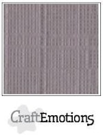 CraftEmotions Cardstock Linen Silver 12x12"