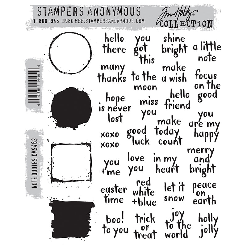 Tim Holtz Stamps Note Quotes CMS463