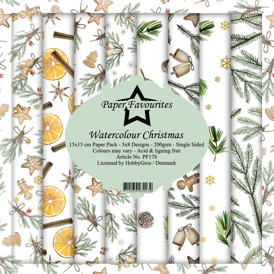 Paper Favourites Watercolour Christmas 6x6" Pappersblock