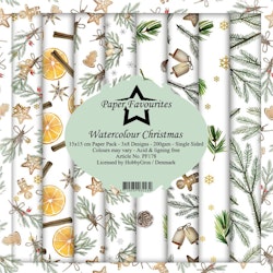 Paper Favourites Watercolour Christmas 6x6" Pappersblock
