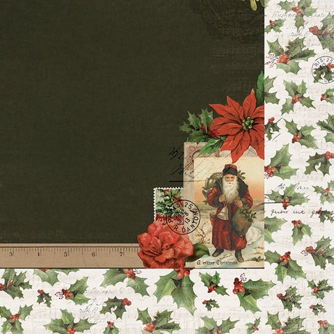 KaiserCraft Letters to Santa Holly & Berries 12x12"