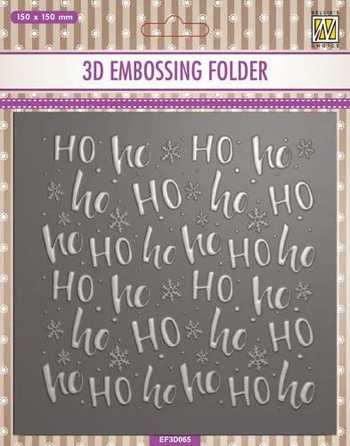 Nellies Choice 3D Embossing Folder Ho Ho