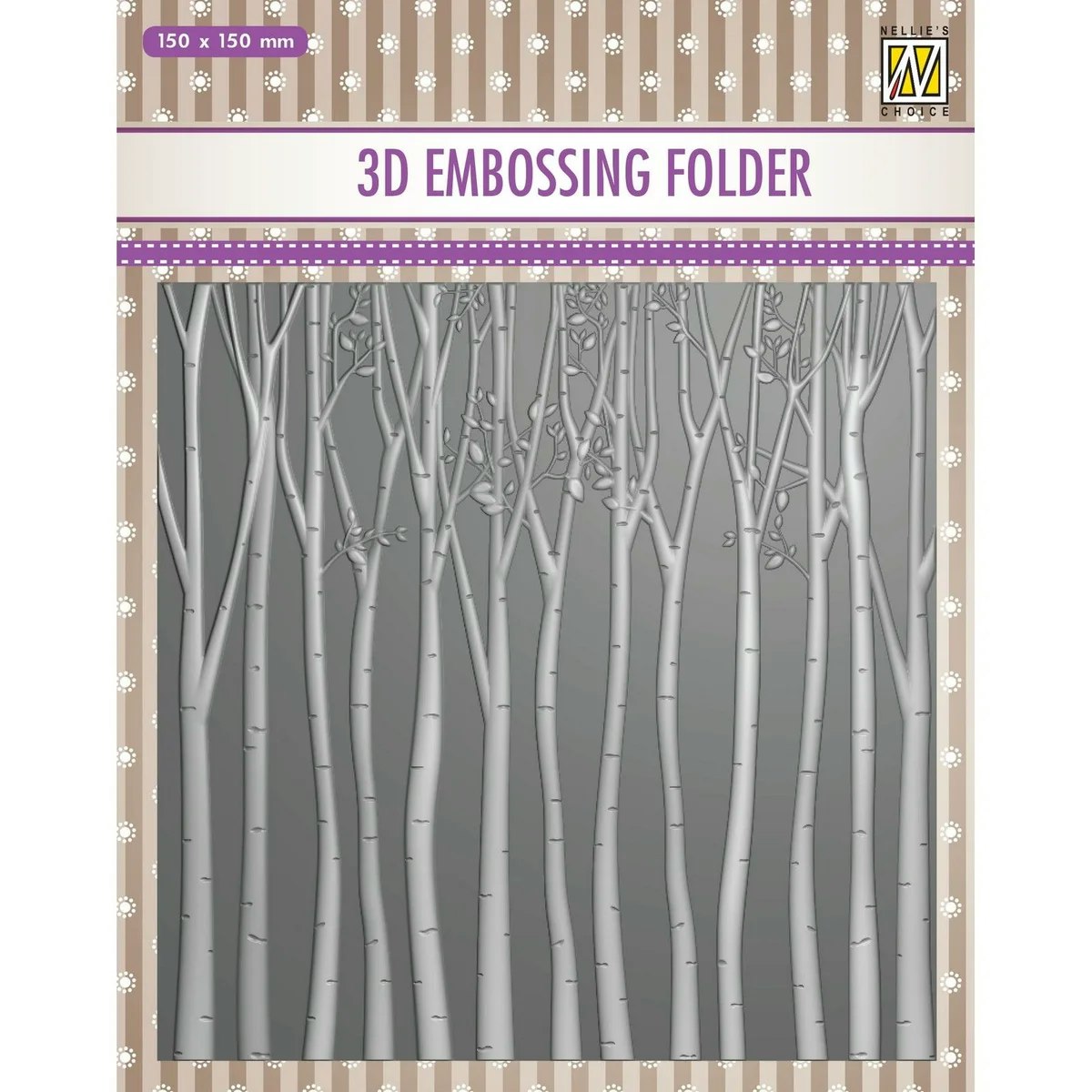 Nellies Choice 3D Embossing Folder Background Trees