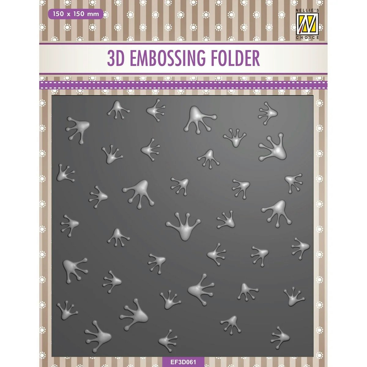 Nellies Choice 3D Embossing Folder Frog Footprints