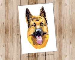 Dog German Shepherd - Art print