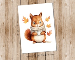 Fall Squirrel - Art print