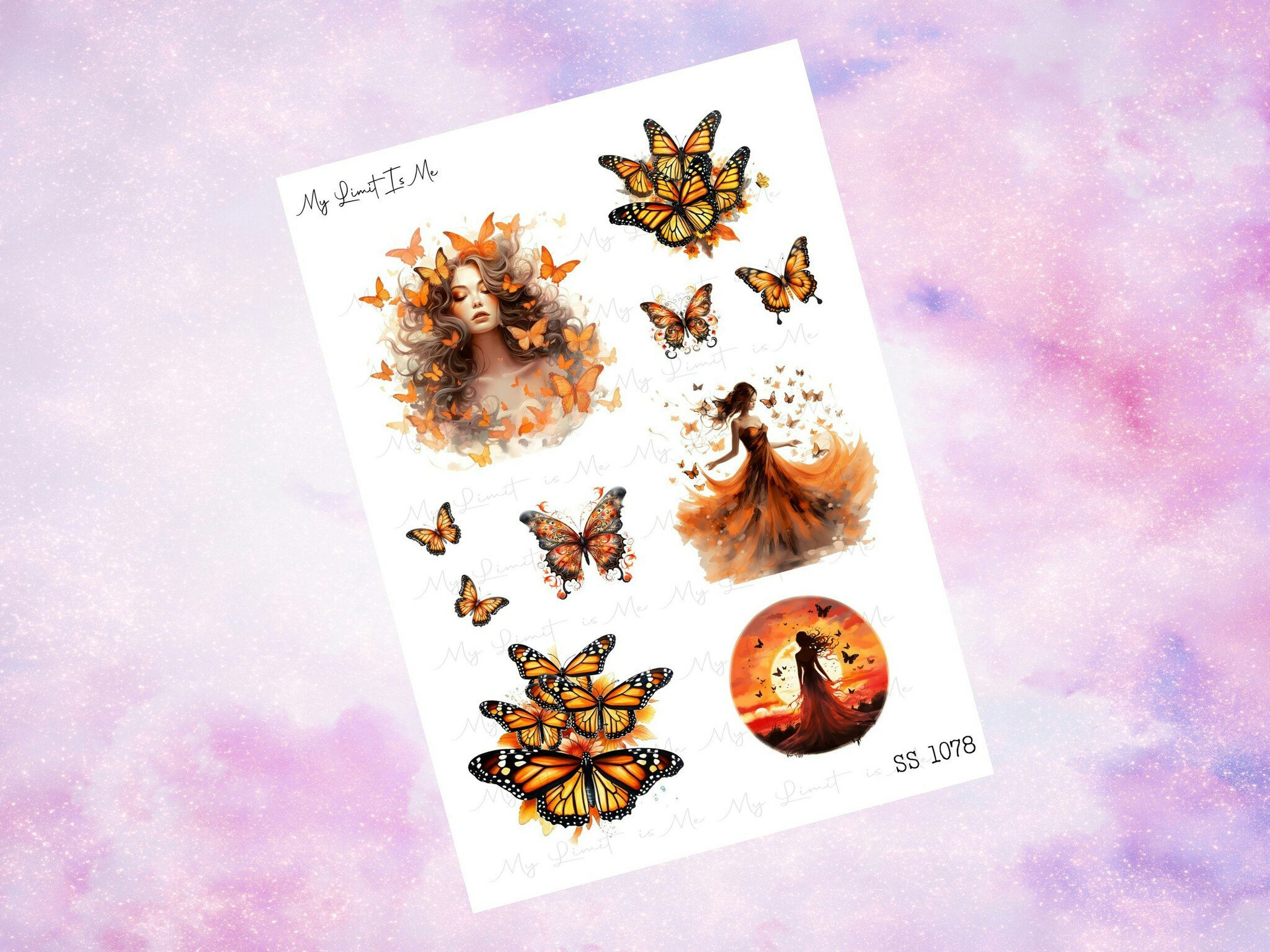 SS1078 Orange butterflies