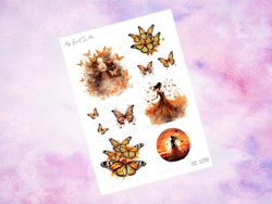SS1078 Orange butterflies
