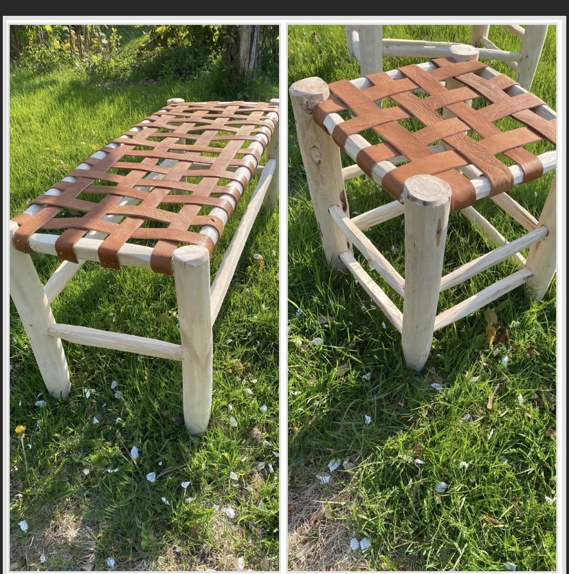Pall & bänk läder
