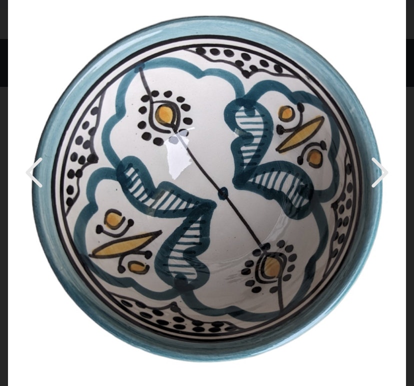 Keramik skål 15cm i diameter multi turkos