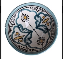 Keramik skål 15cm i diameter multi turkos