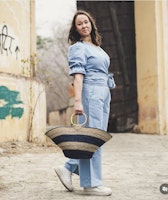 Minna överlap topp (denim färg