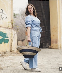 Minna överlap topp (denim färg