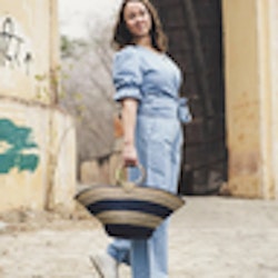 Minna överlap topp (denim färg