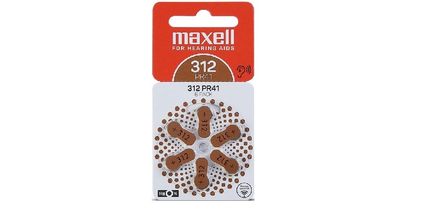 Maxell hörapparat batteri 312 - PR41 - 10 x 6-pack = 60 stycken