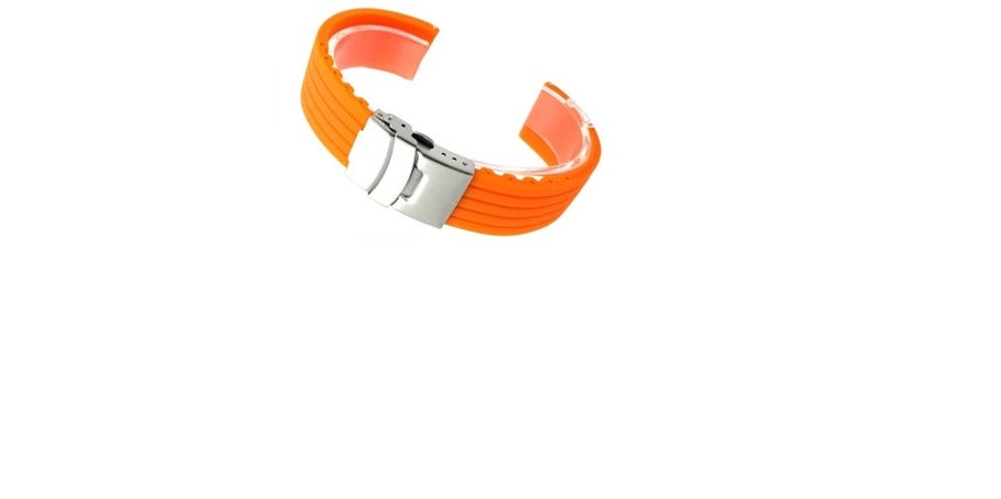 Orange mjukt silikonarmband säkerhetslås 18-22 mm