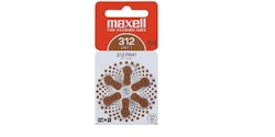 Maxell hörapparat batteri 312 - PR41 - 1 x 6-pack = 6 stycken