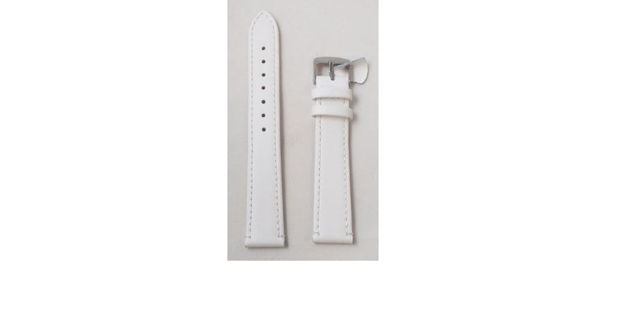 Mjukt vitt läderarmband 18 mm och 20 mm XL
