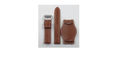 Specialdesignat brunt läderarmband med underdel 18-24 mm