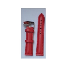 Rött stoppat läderarmband - kalvskinn Elite 20 mm