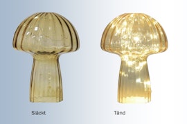 Bordslampa Svamp 23 cm – dimbar glaslampa i retrostil
