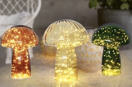 Bordslampa Svamp 23 cm – dimbar glaslampa i retrostil